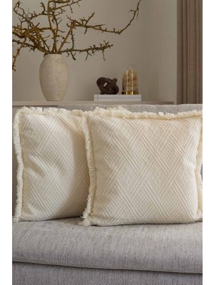 Doğal Pamuklu Geleneksel Buldan Dokuma Kırlent Kılıfı - 2 Adet - 42*42 cm