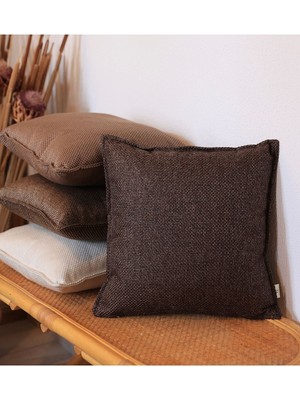Serrated Kırlent Kılıfı Koyu Kahve (45X45)