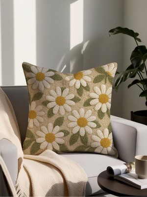 Punch Desenli Dekoratif Yastık – 43X43 cm Mikro Petek Kumaş Dijital Baskı