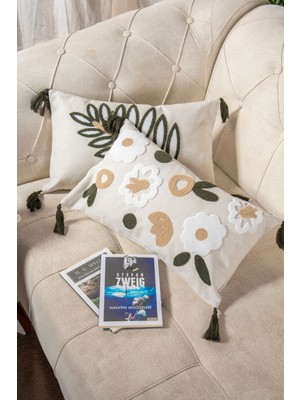 2li Punch Nakışlı Kırlent Kılıfı Yastık Klıfı Çok Tercih Edilen