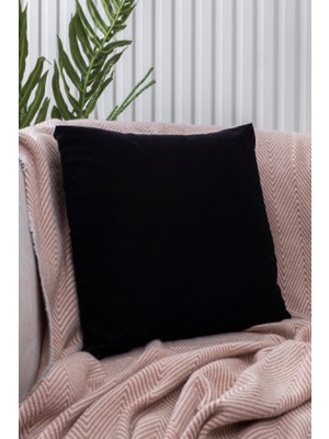 Siyah Kırlent Kılıfı Dekoratif Düz Sade PANOROMA-194 Punch Yapılabilir Panç