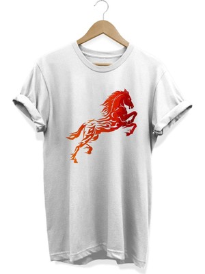 At Baskılı T-Shirt