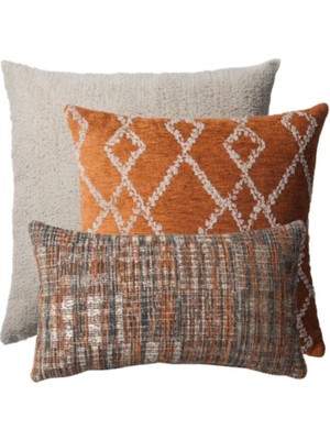 " Cozy & Tweed " - Dekoratif Yastık- 3'lü Kombin Set (Iç Yastık Dahil)