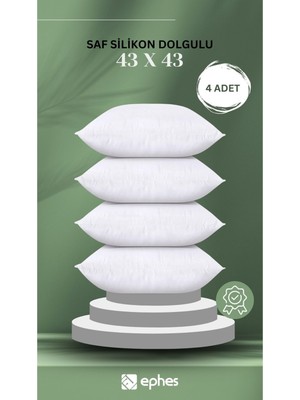 43 x 43 cm Saf Silikon Dolgulu Kırlent Iç Yastığı 4 Adet