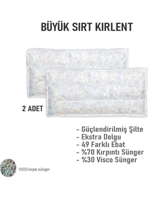 Büyük Sırt Kırlent Iç Dolgu 2 Adet - 49 Farklı Ebat - Koltuk Sırt Kırlenti Kutu Model