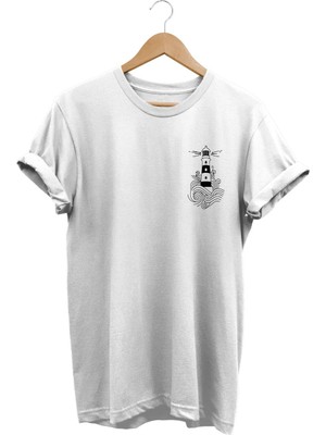 Deniz Feneri Baskılı T-Shirt