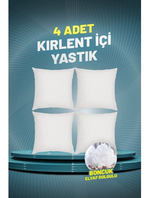 Kare Kırlent Iç Yastık | Boncuk Elyaf Dolgulu | 43X43 cm