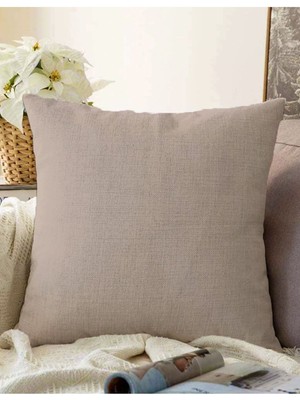 Çift Taraflı Düz Vizon Renkli Dijital Baskılı Raşel Örme Yastık Kırlent Kılıfı