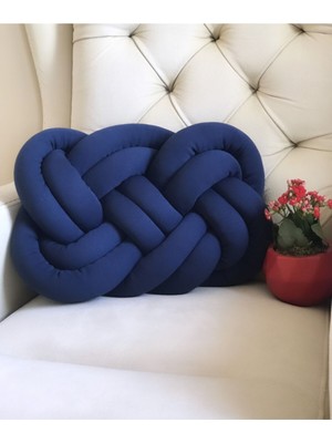 Dekoratif Örgü Düğüm "lacivert" Yastık