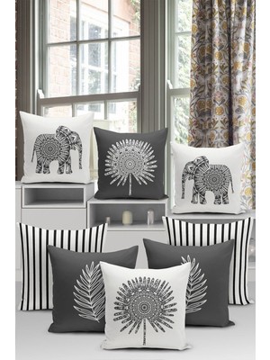 8'li Özel Tasarım Dijital Baskılı Yastık Kırlent Kılıfı