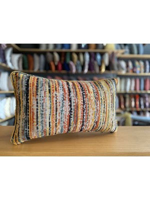 Tekstil Dokuma Geçişli Exclusive Dikdörtgen Kırlent Kılıfı (Çift Taraflı Desen)