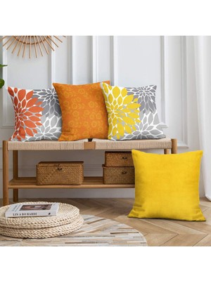 Çift Taraflı Özel Tasarım 4'lü Kırlent Kılıf Seti 40X40-45X45-55X55CM