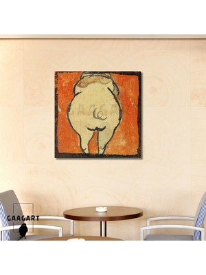 Kare Kanvas Tablo Ünlü Eserler Egon Schiele-Schwein Von Hinten (1918)