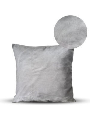 Çizgili Kadife Kılıf - Gri