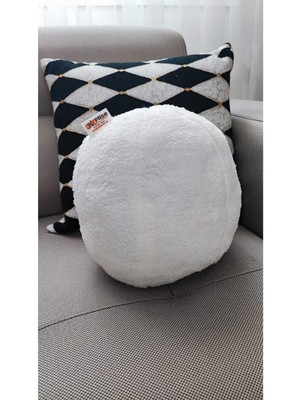Top Kırlent Yastık 1 Büyük Ekru (42 Cm) Welsoft