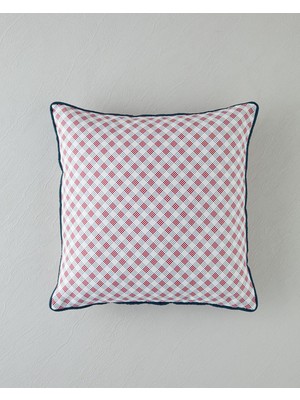 Righe Kırlent Kılıfı 45X45 cm Kırmızı - Beyaz