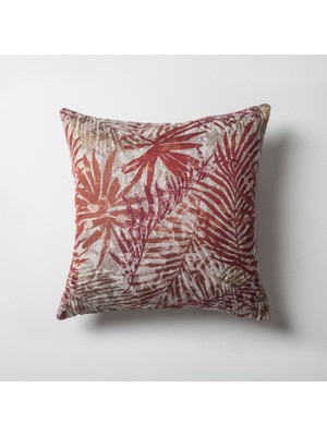 " Rio " - Çiçek Yaprak Desenli Dokuma Kırlent 45X45 (Iç Yastık Dahil)
