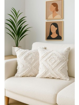 Bohem Püskül Detaylı Kırlent Kılıfı 2'li