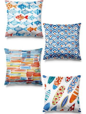 Balıksırtı Desenli 4'lü Süet Kırlent Kılıfı, Şık ve Rahat Tasarım