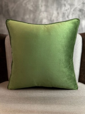 Kadife Kırlent Kılıfı, Açık Yeşil, 43X43CM, Şık ve Yumuşak Dokunuşlu