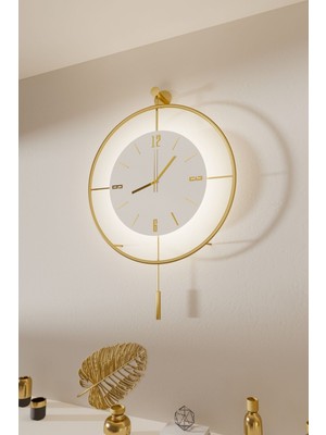 Büyük Boy Kristal Saat, Quartz Mekanizma, LED Işık, Metal Tasarım