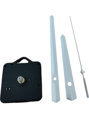 Sessiz Duvar Saati Mekanizması, 16 mm Şaft, Askısız, Beyaz, Şık ve Dayanıklı Tasarım