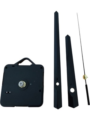 Sessiz Duvar Saati Mekanizması, 16 mm Uzun Şaft, Askılı, Siyah Veya Beyaz Renk