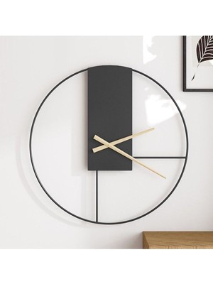 Mat Siyah Metal Duvar Saati, Şık ve Dekoratif Saat Tasarımı