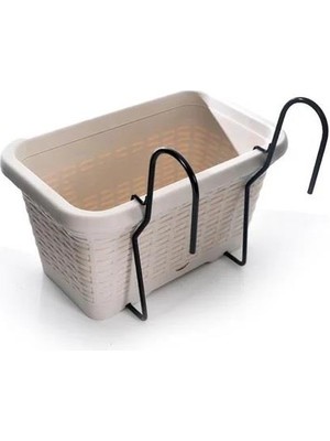 Omnipazar SO-HB01A Askılı Hasır Desen Balkon Saksı 6.5 Litre No 1