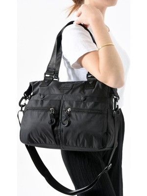 Paraşüt Kumaş Kadın Omuz Çantası Çapraz Askılı Postacı Kol Çantası 30*25 cm 6 Ön 2 Yan 1 Arka Cep