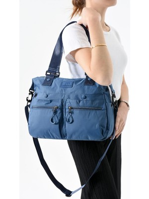 Paraşüt Kumaş Kadın Omuz Çantası Çapraz Askılı Postacı Kol Çantası 30*25 cm 6 Ön 2 Yan 1 Arka Cep