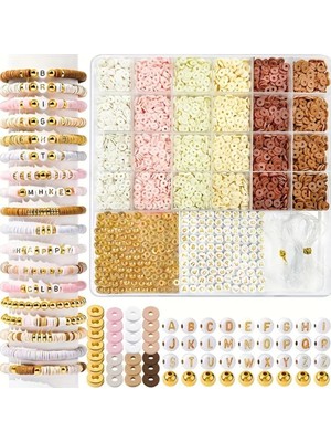 26 Gözlü Kutuda Fimo,harf Boncuk ve Ara Aparat Bileklik Kolye Yapımı Seti