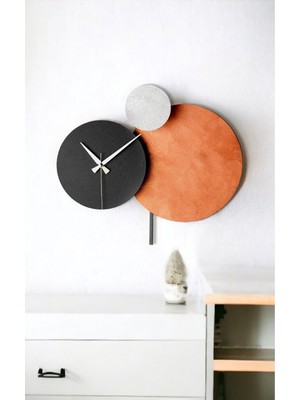 El Yapımı Renkli Metal Duvar Saati, Sessiz Mekanizma, 48X44CM, Şık Dekorasyon.