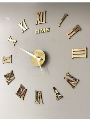 3D Duvar Saati, Pleksi Ayna, Büyük Boy, Şık ve Modern Tasarım