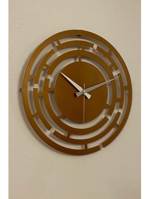 Şık Metal Labirent Desenli Sessiz Mekanizmalı Duvar Saati (40X40 Cm)
