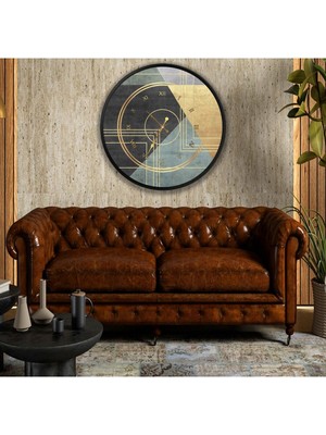 Ahşap Kanvas Duvar Saati, 70 Cm, Şık ve Modern Tasarım.