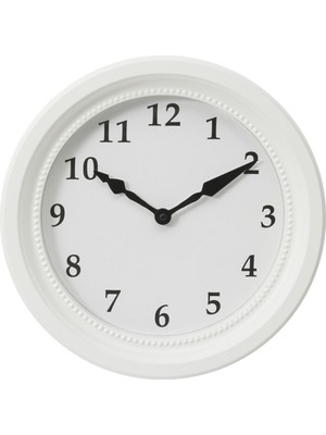 Beyaz 35 cm Sessiz Duvar Saati, Şık ve Hafif Tasarım