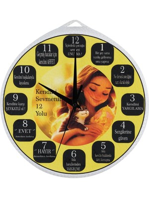 El Yapımı Duvar Saati, Sessiz, 25X25 Cm, Dekoratif ve Özel Tasarım, Beyaz Renk