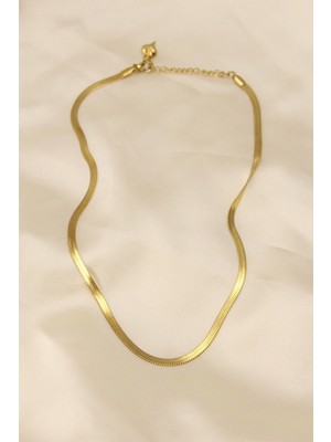 Venüs Shopping 316L Çelik Altın Renk 45 cm Italyan Zincir Model Kadın Kolye - TJ-BKO5902