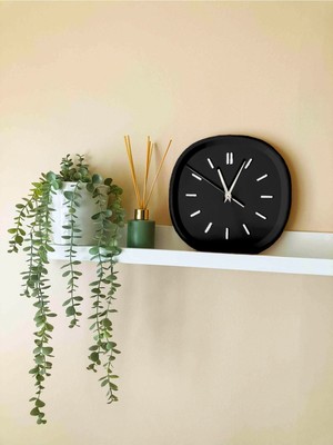 Renkli Kare Duvar Saati, 26CM, Geometrik Tasarım, Siyah, Dekoratif ve Şık