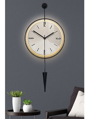 Modern Siyah Masippi Kristal Duvar Saati, 40X90 Cm, Metal, Cam ve Ahşap Tasarım