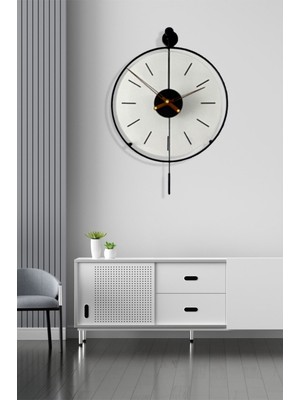 40 cm Siyah Modern Metal ve Cam Duvar Saati