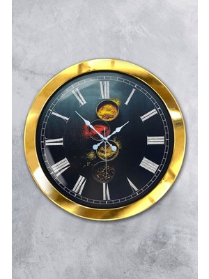 36 cm Altın Renkli Metal Mutfak Duvar Saati, Şık ve Kullanışlı Dekorasyon Ürünü
