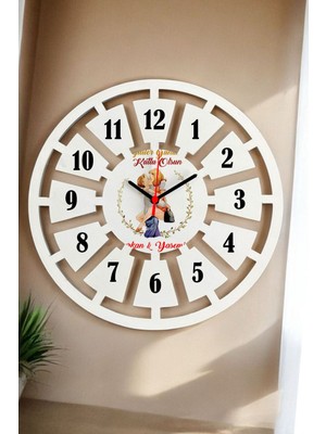 Şık 40CM Duvar Saati, Sevgiliye Özel Hediye, Beyaz Tasarım