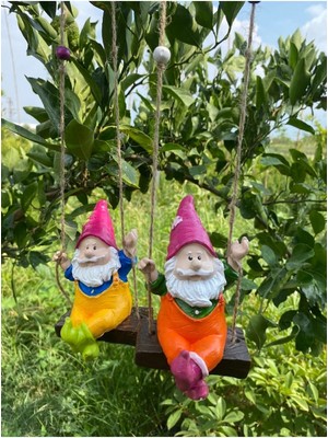 Iki Parçalı Sallanan Bahçe Balkon Süsü, Turuncu ve Sarı Renkler