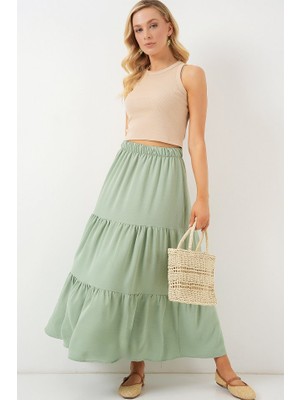 Arben Boutique Ayrobin Uzun Etek 8048 - Mint