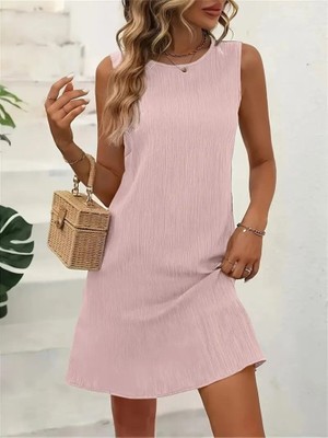 Arben Boutique Kadın Sıfır Kollu Bisiklet Yaka Bürümcük Elbise