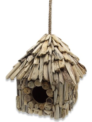 El Yapımı Ahşap Kuş Yuvası, Bahçe Dekoru, Doğal ve Şık Tasarım