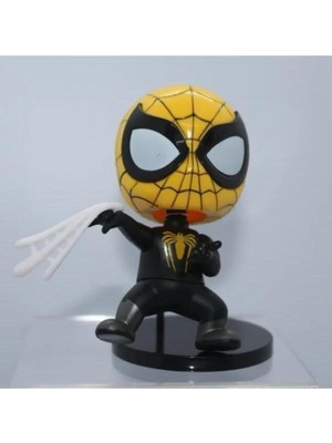 Renkli Örümcek Adam Figürü, Hareketli Kafa, Standlı, 10CM