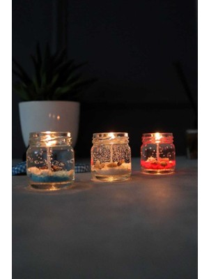 Okyanus Kokulu 3'lü Jel Mum Seti, 40CC, Dekoratif ve Şık Tasarım.